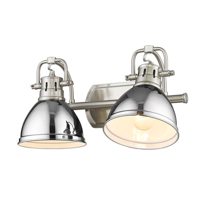 Yep by Golden Lighting Duncan 2-light Vanity in Pewter and Chrome shade - - Golden Lighting