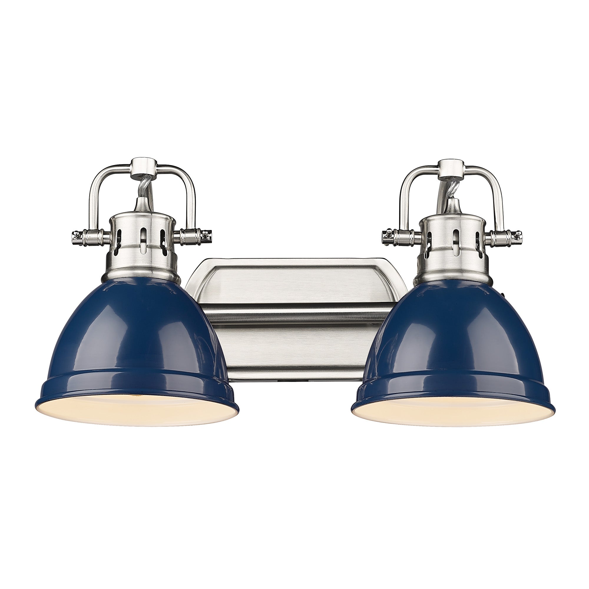 Yep by Golden Lighting Duncan 2-light Vanity in Pewter and Navy Blue shade - - Golden Lighting