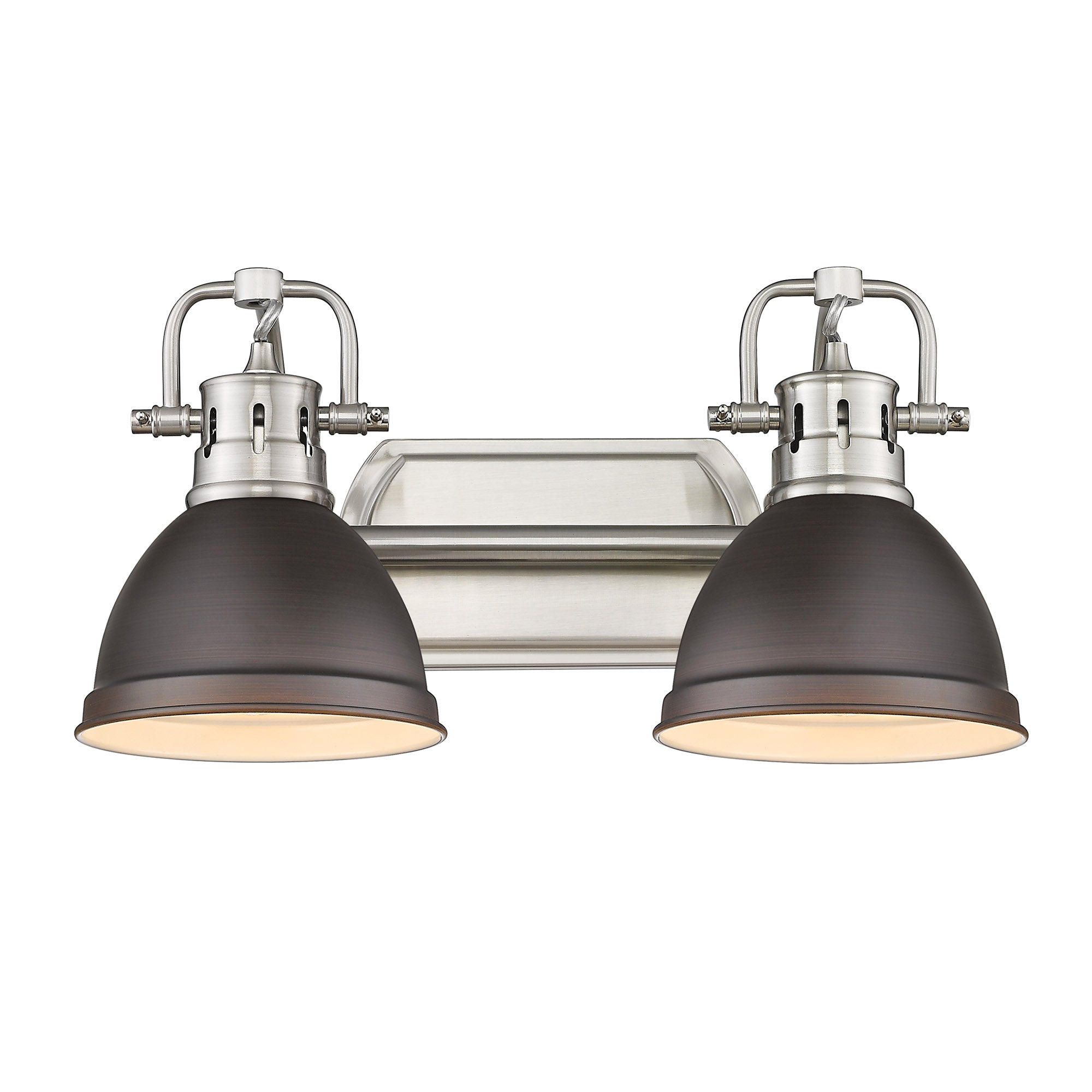 Yep by Golden Lighting Duncan 2-light Vanity in Pewter and Rubbed Bronze shade - - Golden Lighting