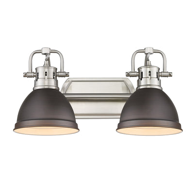 Yep by Golden Lighting Duncan 2-light Vanity in Pewter and Rubbed Bronze shade - - Golden Lighting