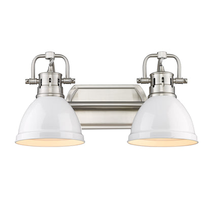 Yep by Golden Lighting Duncan 2-light Vanity in Pewter and White shade - - Golden Lighting