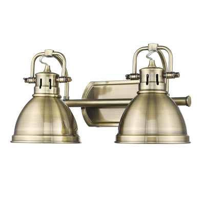 Yep by Golden Lighting Duncan 2-light Vanity in Aged Brass - - Golden Lighting