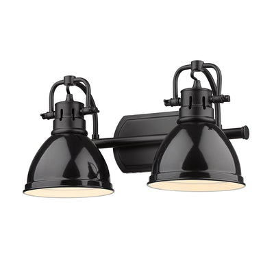 Yep by Golden Lighting Duncan 2-light Vanity in Matte Black and Black shade - - Golden Lighting