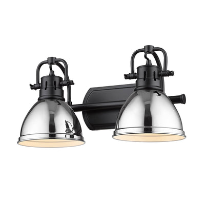 Yep by Golden Lighting Duncan 2-light Vanity in Matte Black and Chrome shade - - Golden Lighting