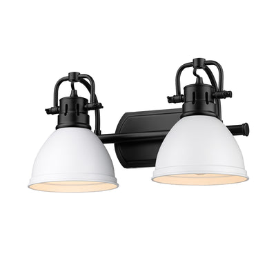 Yep by Golden Lighting Duncan 2-light Vanity in Matte Black and Matte White shade - - Golden Lighting