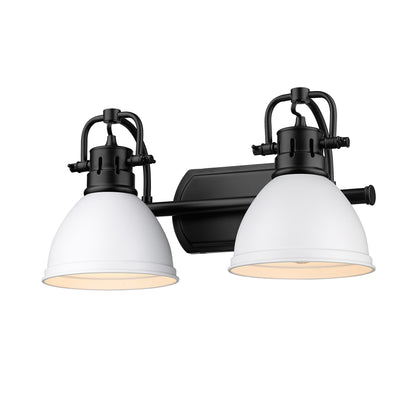 Yep by Golden Lighting Duncan 2-light Vanity in Matte Black and Matte White shade