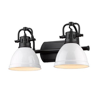Yep by Golden Lighting Duncan 2-light Vanity in Matte Black and White shade