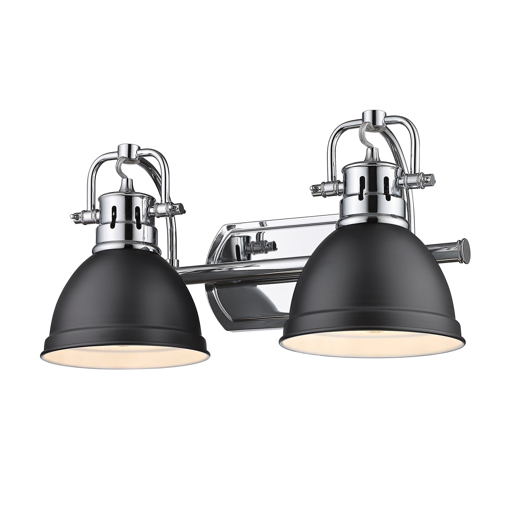Yep by Golden Lighting Duncan 2-light Vanity in Chrome and Matte Black shade