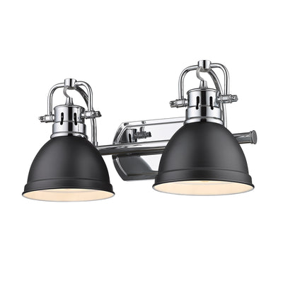 Yep by Golden Lighting Duncan 2-light Vanity in Chrome and Matte Black shade - - Golden Lighting