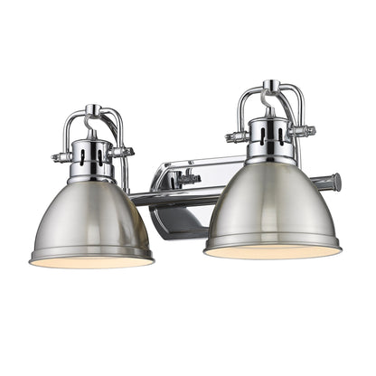 Yep by Golden Lighting Duncan 2-light Vanity in Chrome and Pewter shade - - Golden Lighting