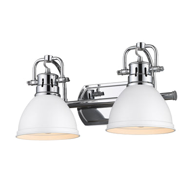 Yep by Golden Lighting Duncan 2-light Vanity in Chrome and Matte White shade - - Golden Lighting