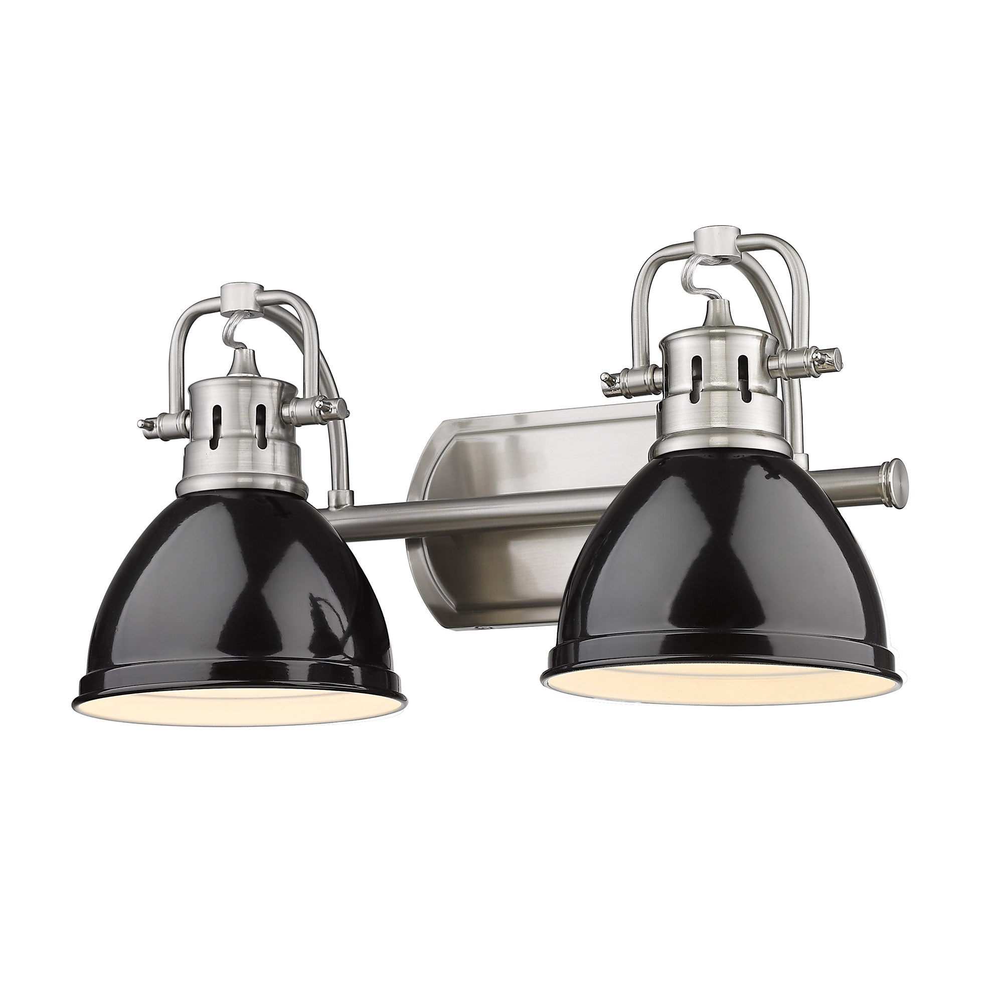 Yep by Golden Lighting Duncan 2-light Vanity in Pewter and Black shade