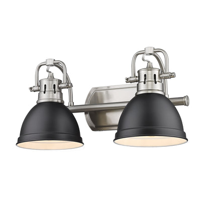 Yep by Golden Lighting Duncan 2-light Vanity in Pewter and Matte Black shade - - Golden Lighting