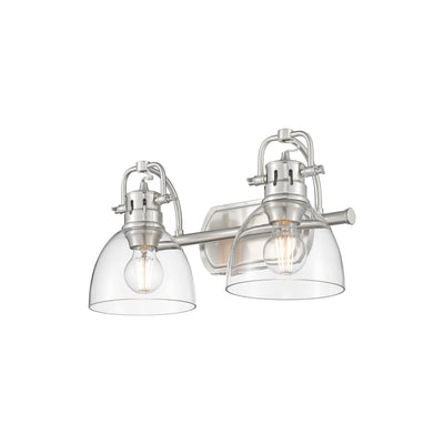 Yep by Golden Lighting Duncan 2-light Vanity in Pewter and Clear Glass - - Golden Lighting