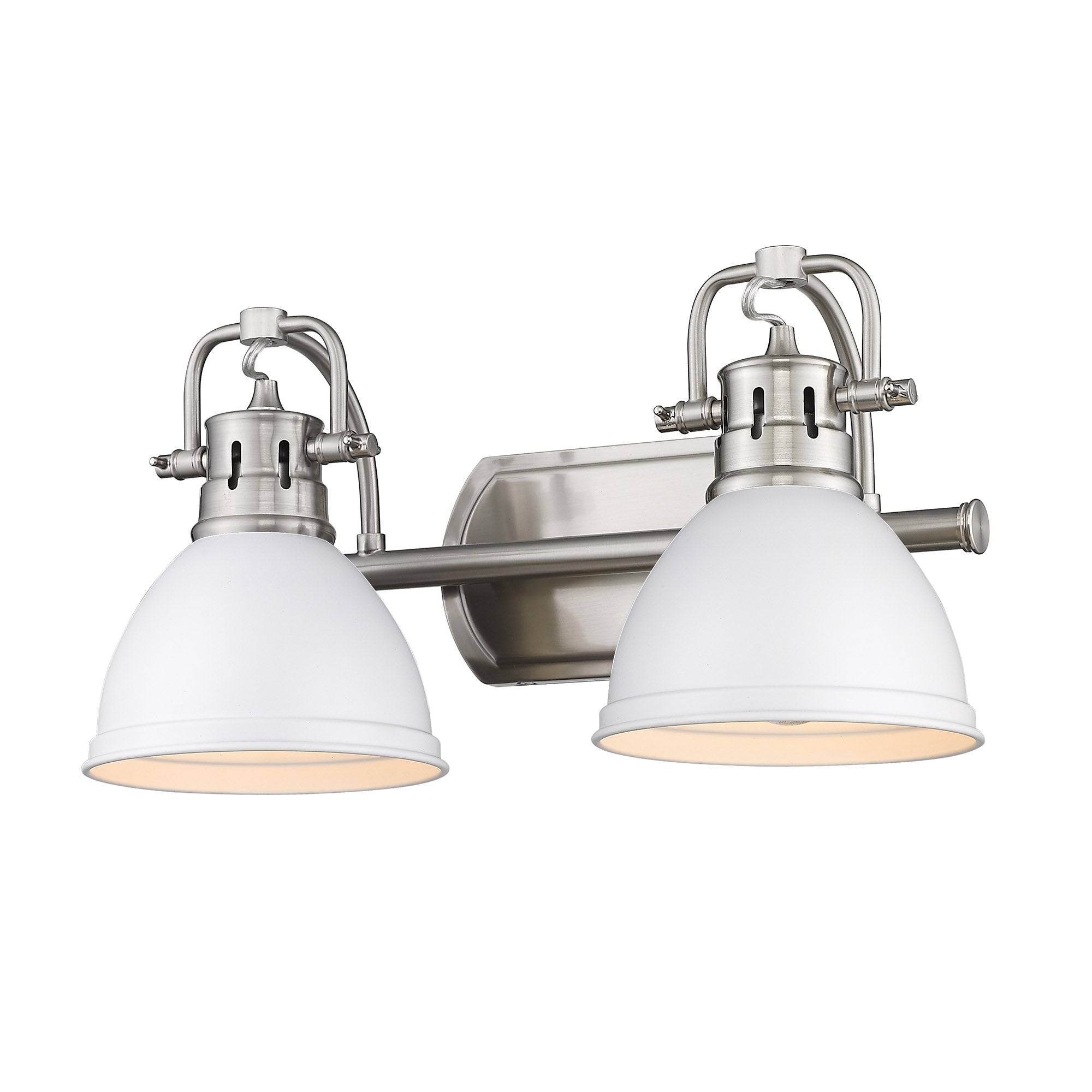 Yep by Golden Lighting Duncan 2-light Vanity in Pewter and Matte White shade