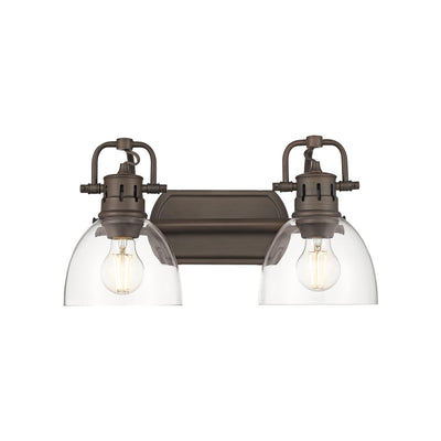 Yep by Golden Lighting Duncan 2-light Vanity in Rubbed Bronze and Clear Glass - Default Title - Golden Lighting