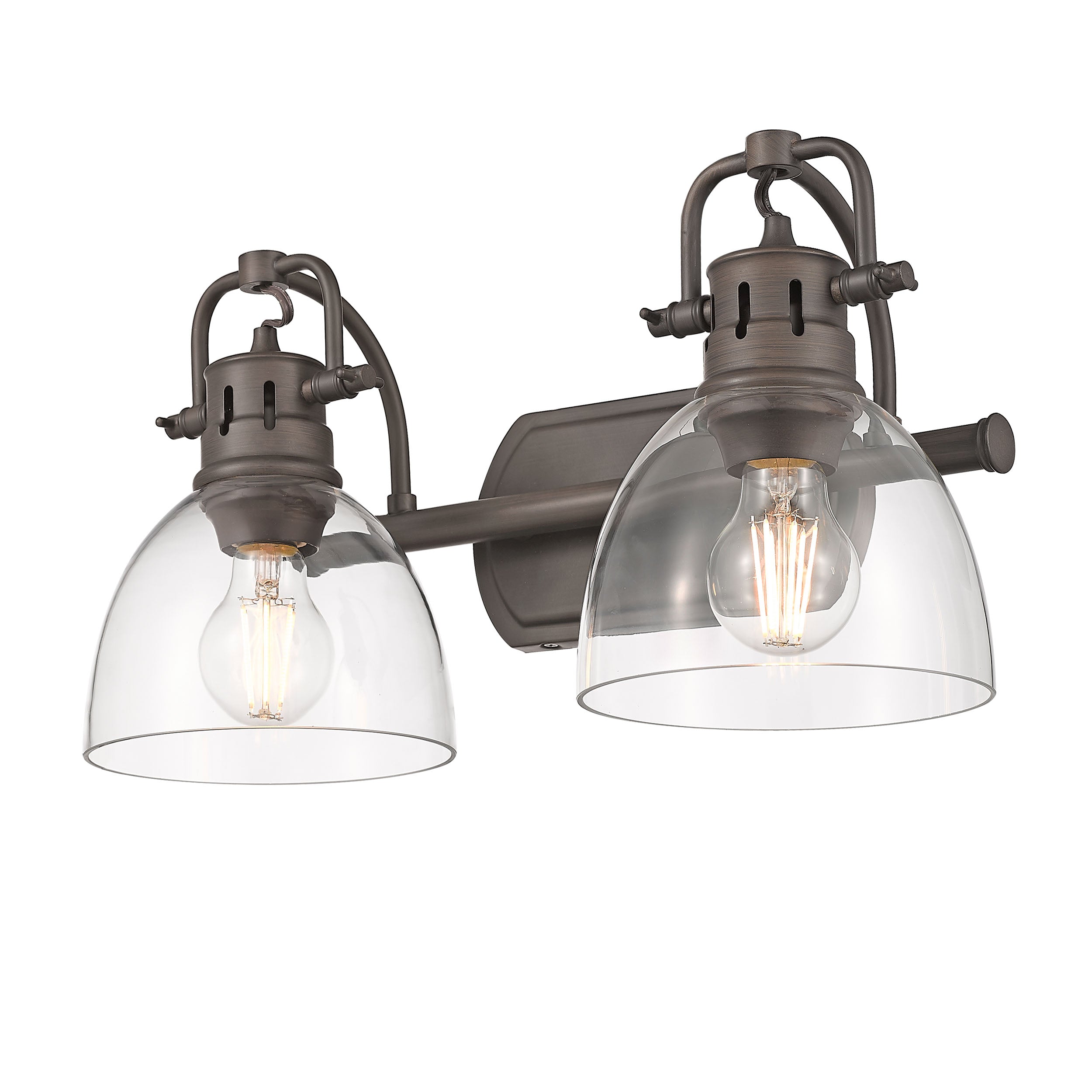 Yep by Golden Lighting Duncan 2-light Vanity in Rubbed Bronze and Clear Glass