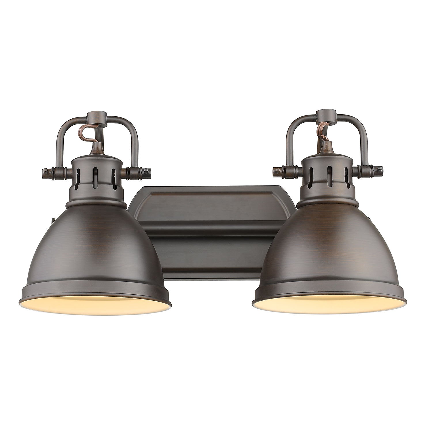 Yep by Golden Lighting Duncan 2-light Vanity in Rubbed Bronze and Rubbed Bronze shade