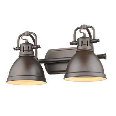 Duncan 2-light Vanity in Rubbed Bronze - - Golden Lighting