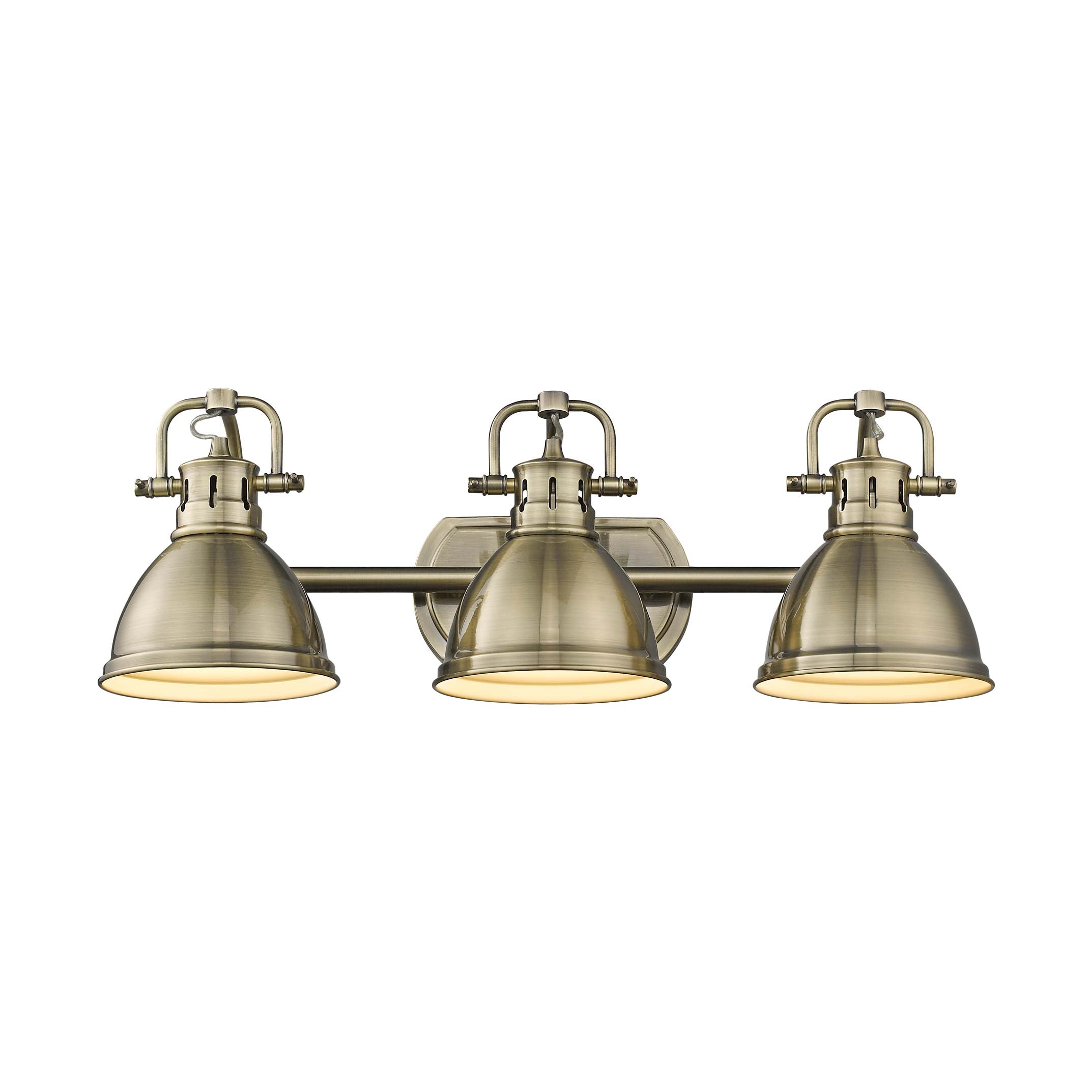 Yep by Golden Lighting Duncan 3-light Vanity in Aged Brass - - Golden Lighting