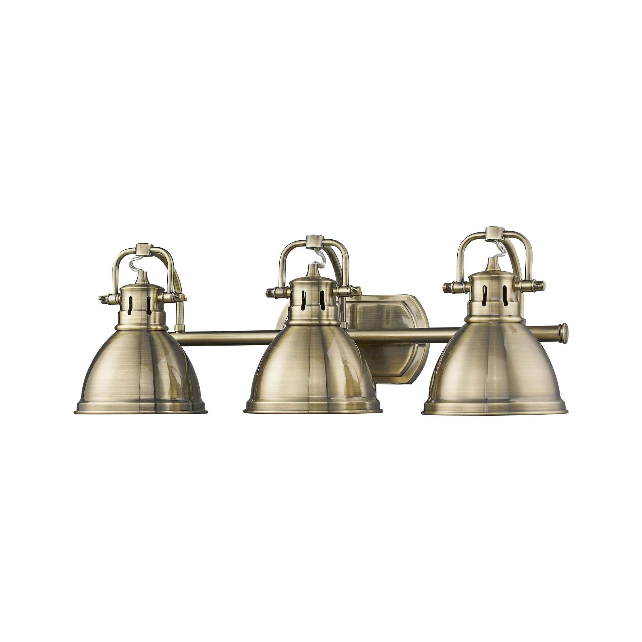 Yep by Golden Lighting Duncan 3-light Vanity in Aged Brass - - Golden Lighting