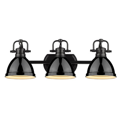 Yep by Golden Lighting Duncan 3-light Vanity in Matte Black and Black shade - - Golden Lighting