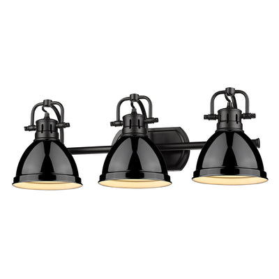 Yep by Golden Lighting Duncan 3-light Vanity in Matte Black and Black shade - - Golden Lighting
