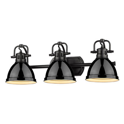 Yep by Golden Lighting Duncan 3-light Vanity in Matte Black and Black shade - - Golden Lighting