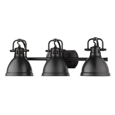 Yep by Golden Lighting Duncan 3-light Vanity in Matte Black - - Golden Lighting