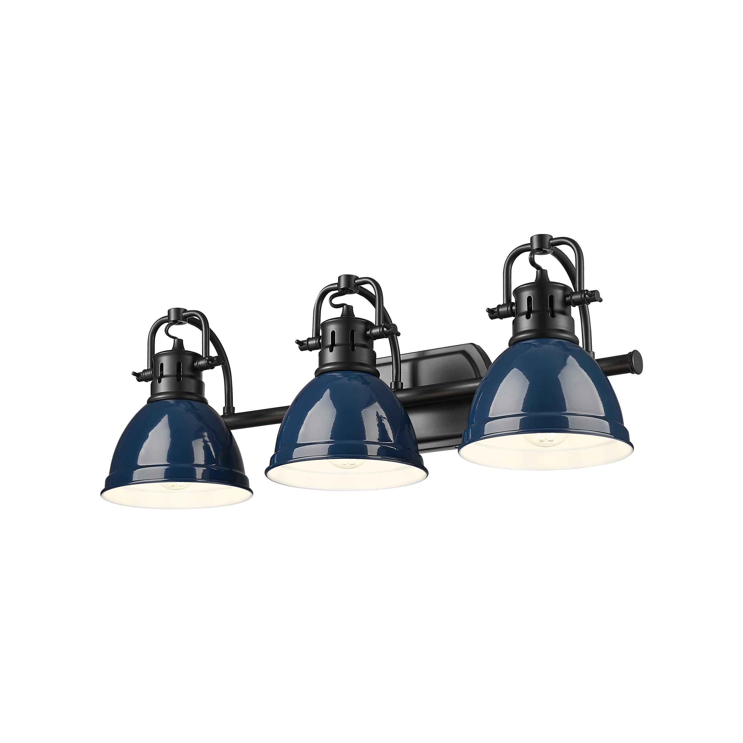 Yep by Golden Lighting Duncan 3-light Vanity in Matte Black and Navy Blue shade - - Golden Lighting