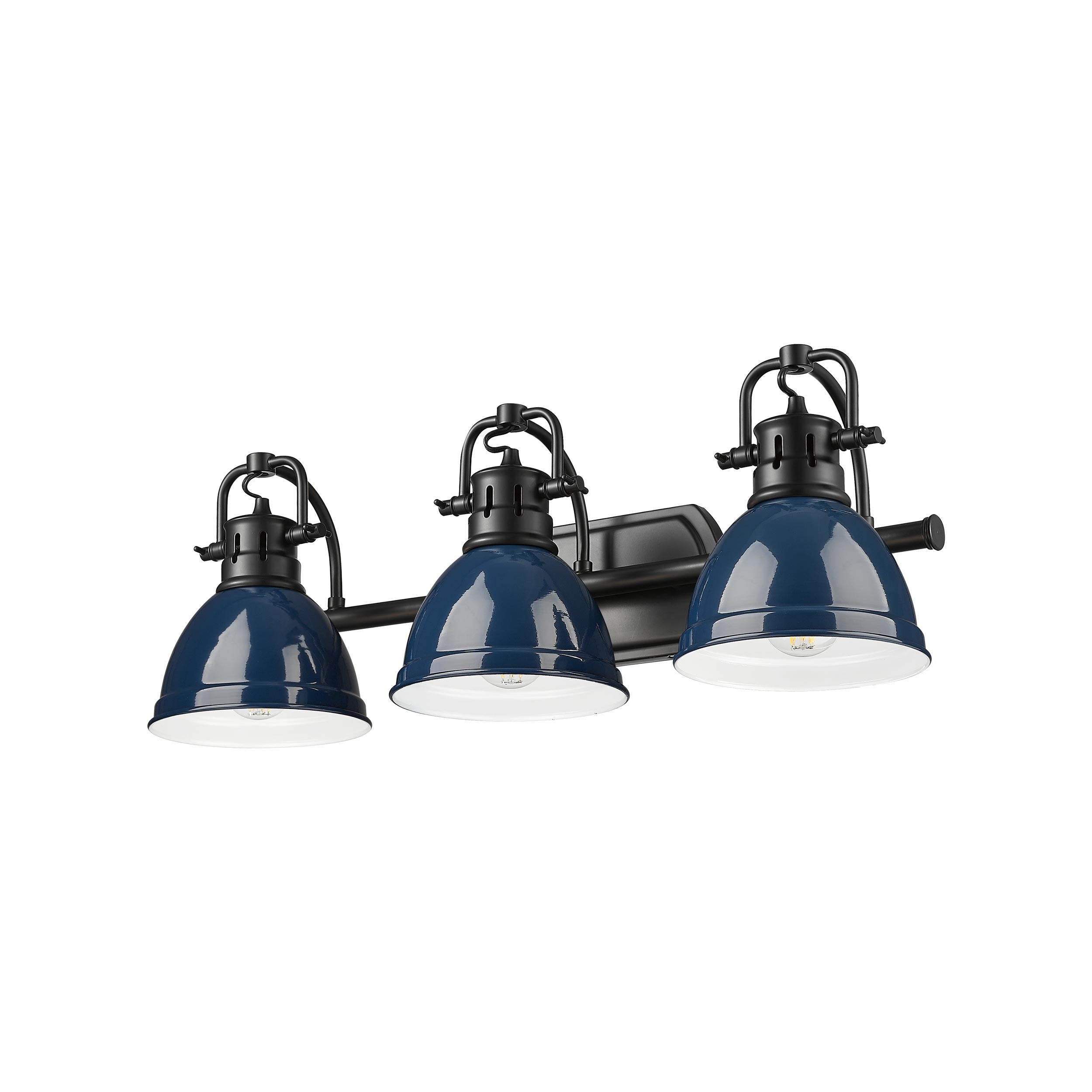 Yep by Golden Lighting Duncan 3-light Vanity in Matte Black and Navy Blue shade - - Golden Lighting