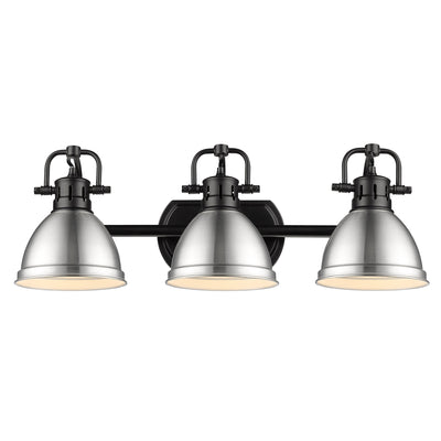 Yep by Golden Lighting Duncan 3-light Vanity in Matte Black and Pewter shade - - Golden Lighting
