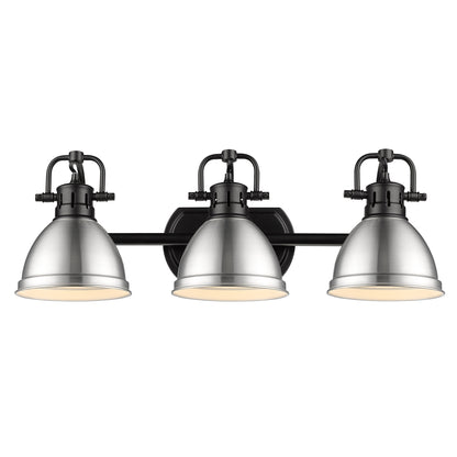 Yep by Golden Lighting Duncan 3-light Vanity in Matte Black and Pewter shade - - Golden Lighting