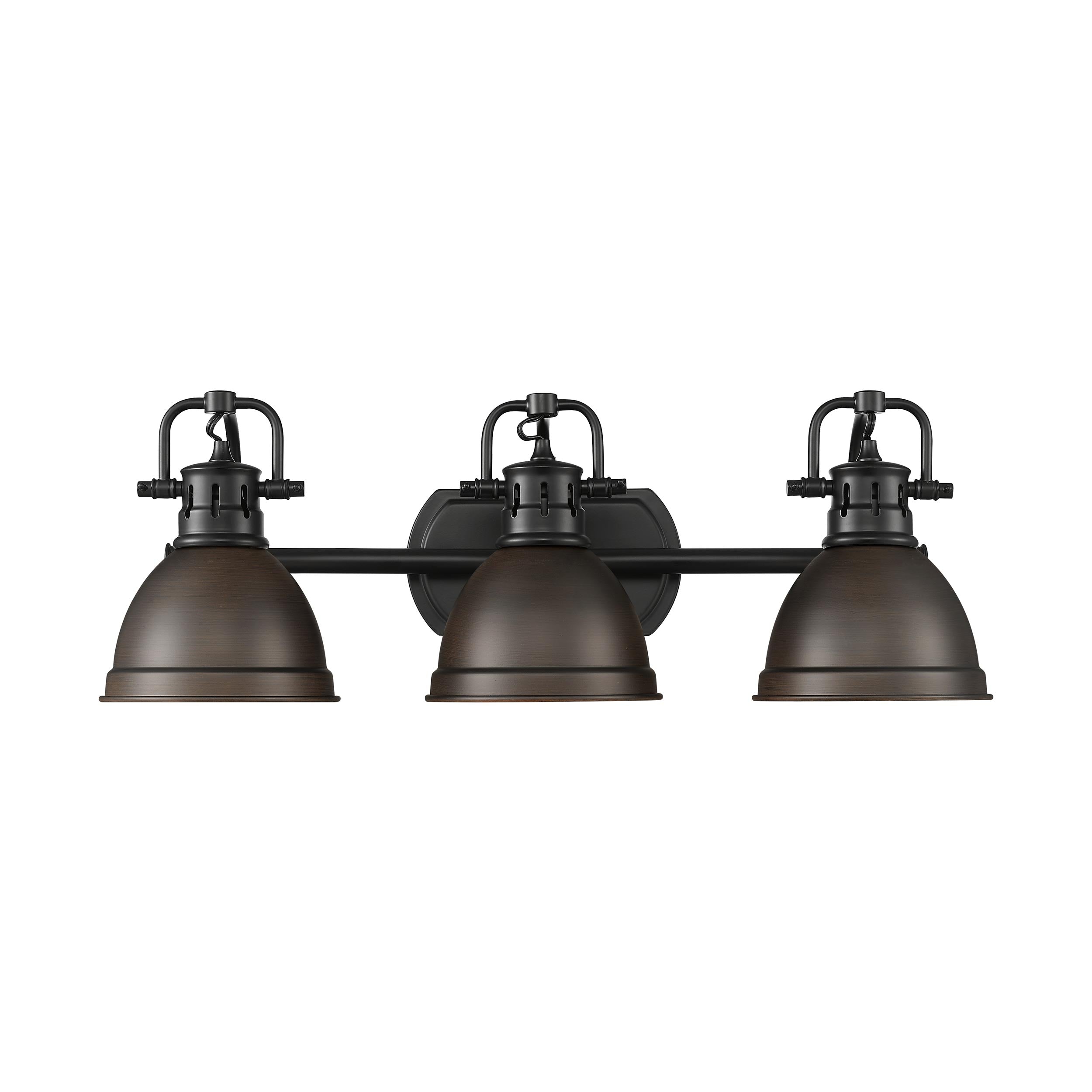 Yep by Golden Lighting Duncan 3-light Vanity in Matte Black and Rubbed Bronze shade - - Golden Lighting