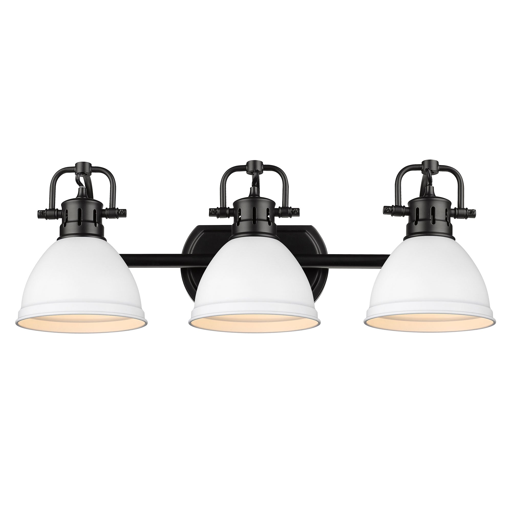 Yep by Golden Lighting Duncan 3-light Vanity in Matte Black and Matte White shade - - Golden Lighting