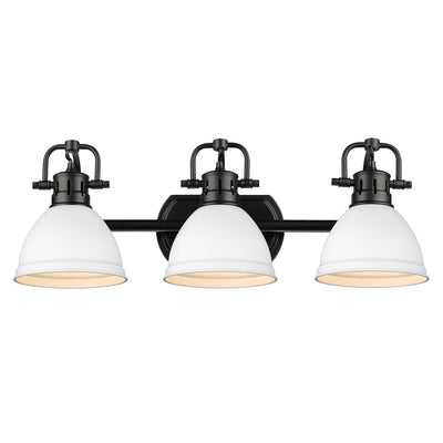 Yep by Golden Lighting Duncan 3-light Vanity in Matte Black and Matte White shade - - Golden Lighting