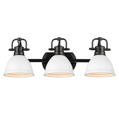Yep by Golden Lighting Duncan 3-light Vanity in Matte Black and Matte White shade - - Golden Lighting