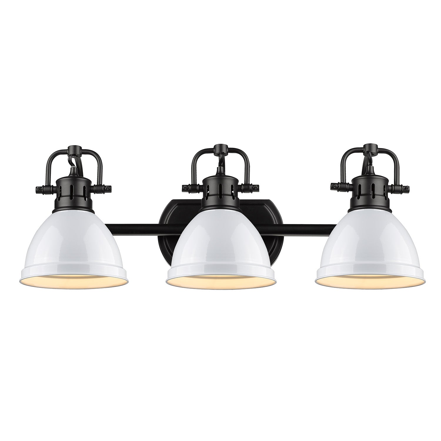 Yep by Golden Lighting Duncan 3-light Vanity in Matte Black and White shade - - Golden Lighting