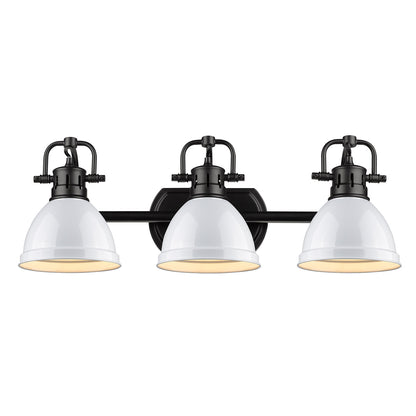 Yep by Golden Lighting Duncan 3-light Vanity in Matte Black and White shade - - Golden Lighting
