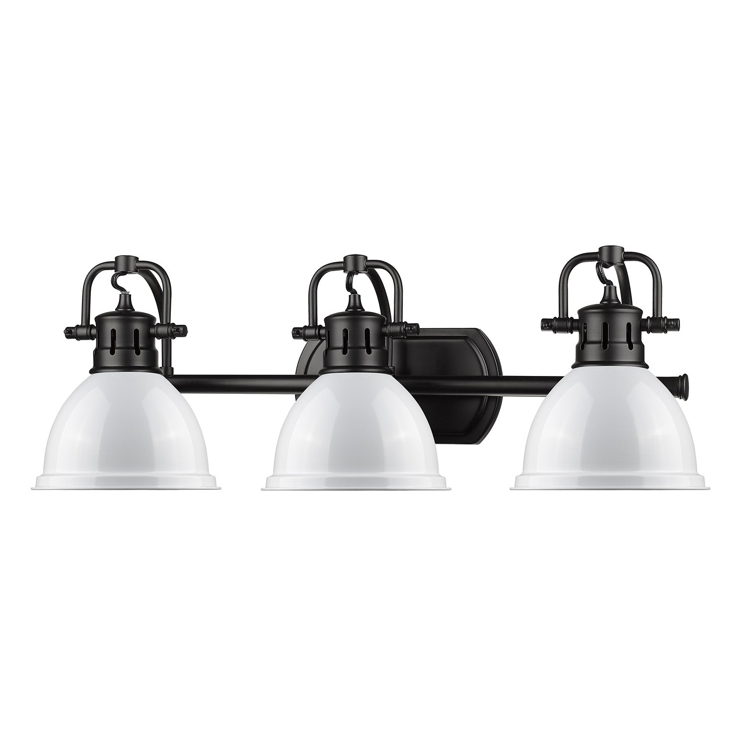 Yep by Golden Lighting Duncan 3-light Vanity in Matte Black and White shade - - Golden Lighting