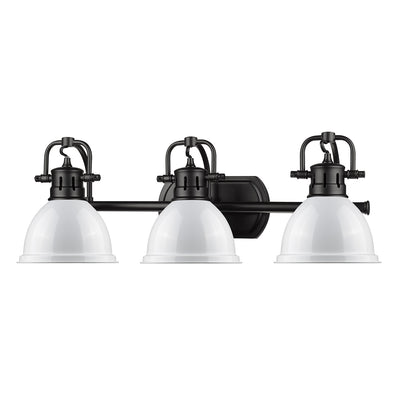 Yep by Golden Lighting Duncan 3-light Vanity in Matte Black and White shade - - Golden Lighting