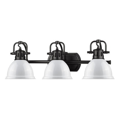Yep by Golden Lighting Duncan 3-light Vanity in Matte Black and White shade - - Golden Lighting