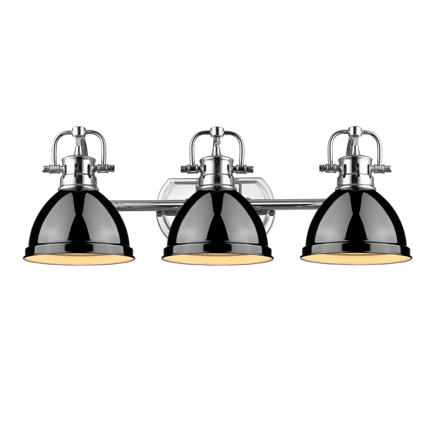 Yep by Golden Lighting Duncan 3-light Vanity in Chrome and Black shade - - Golden Lighting