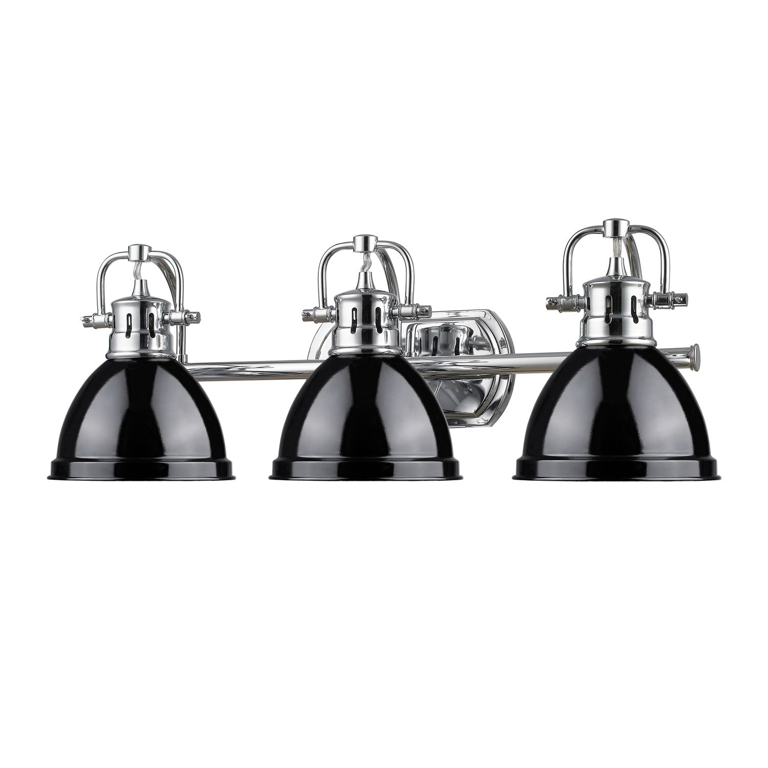Yep by Golden Lighting Duncan 3-light Vanity in Chrome and Black shade - - Golden Lighting