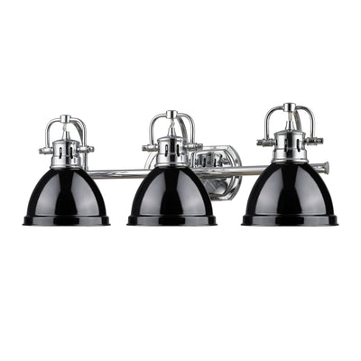 Yep by Golden Lighting Duncan 3-light Vanity in Chrome and Black shade - - Golden Lighting