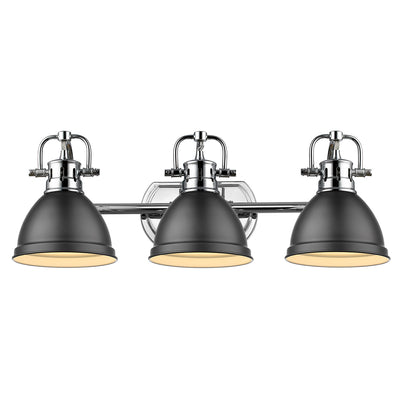 Yep by Golden Lighting Duncan 3-light Vanity in Chrome and Matte Black shade - - Golden Lighting