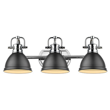 Yep by Golden Lighting Duncan 3-light Vanity in Chrome and Matte Black shade - - Golden Lighting