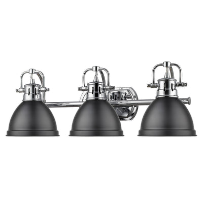 Yep by Golden Lighting Duncan 3-light Vanity in Chrome and Matte Black shade - - Golden Lighting