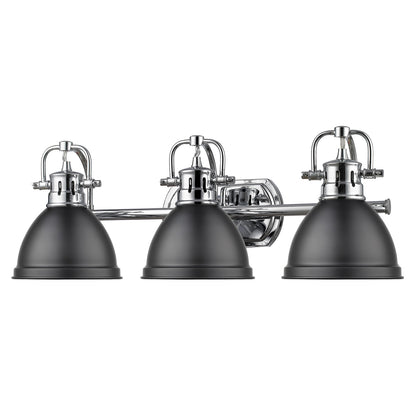 Yep by Golden Lighting Duncan 3-light Vanity in Chrome and Matte Black shade - - Golden Lighting