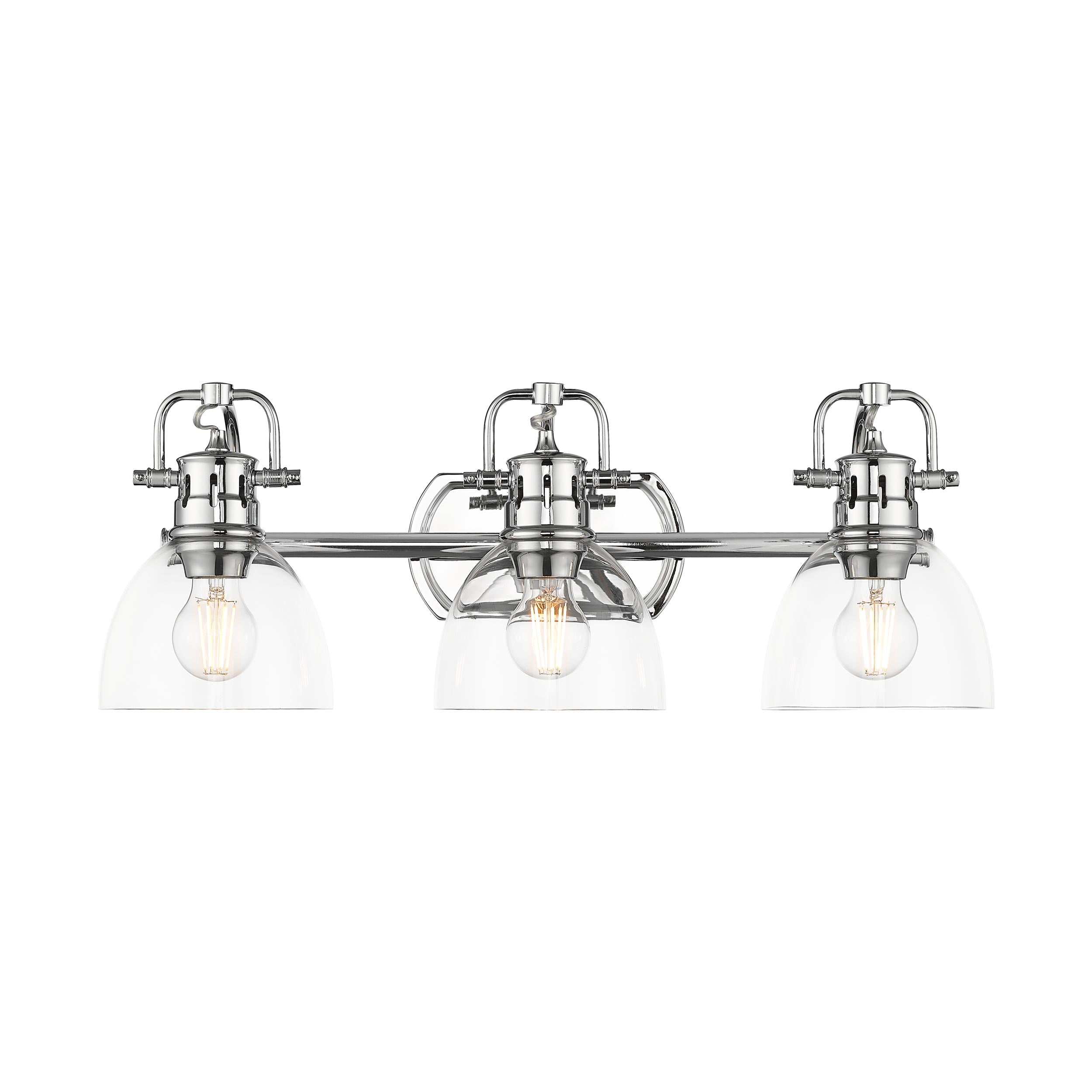 Yep by Golden Lighting Duncan 3-light Vanity in Chrome and Clear Glass - - Golden Lighting